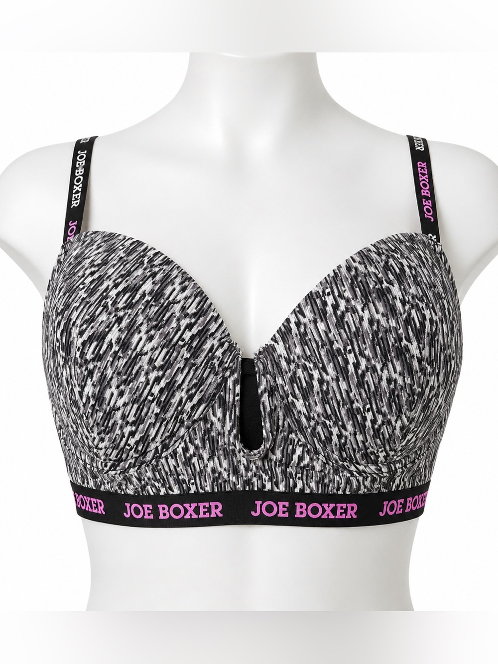 Joe Boxer McBling Y2K Longline Push-Up Logo Bra Size 36DD